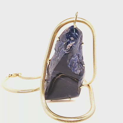 Vintage Vibrant Blue Sodalite Pendant Brooch